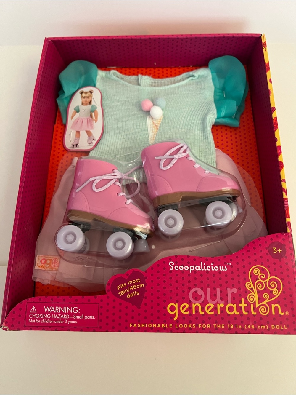Scoopalicious Pink Roller Skate Outfit for Our Generation Dolls